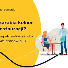Kelner serwuje danie klientce. Dowiedz się, jakie są aktualne zarobki na tym stanowisku w restauracji.