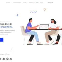 Intuicyjne oprogramowanie do zarządzania projektami. Zespół pracuje nad projektem przy laptopie, zwiększając produktywność.