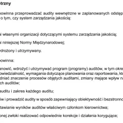 Przykładowe pytania audytowe dotyczące zgodności systemu zarządzania jakością z normami i jego skuteczności.