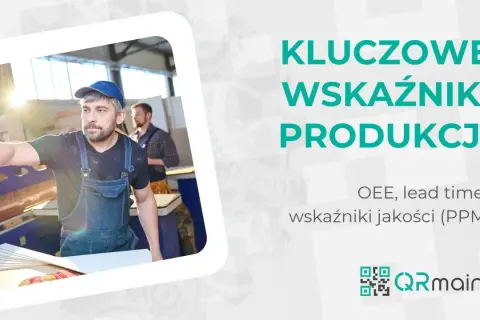 Pracownicy w warsztacie analizują kluczowe wskaźniki produkcji, takie jak OEE, lead time i wskaźniki jakościowe (PPM).
