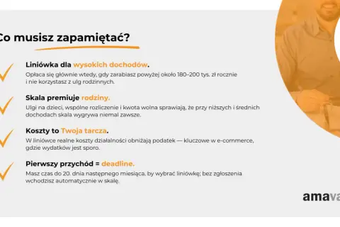 Podatek liniowy vs. umowa o pracę: kiedy liniówka jest opłacalna? Dla wysokich dochodów, gdy koszty są kluczowe. Skala premiuje rodziny.