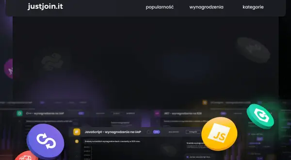 Strona justjoin.it prezentuje dane o wynagrodzeniach informatyków, wspierając pracę zdalną. Analiza JavaScript i innych technologii.