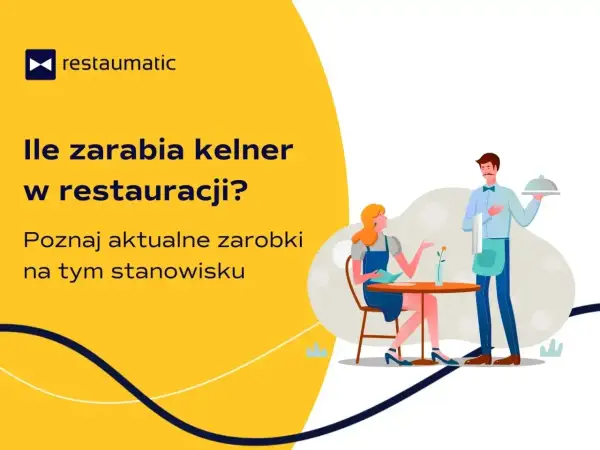Kelner serwuje danie klientce. Dowiedz się, jakie są aktualne zarobki na tym stanowisku w restauracji.